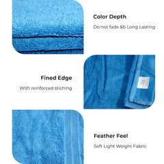 Bhapri Turkish 100% Cotton Luxury Bath Towels 500 Gsm | Lightweight Soft & Absorbent Quick Dry Plush Bathroom Towels (Blue)