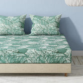 1 Double Bedsheet With 2 Matching Pillow Covers 72 X 48 Inches, Sea Green | 220 Thread Count Durable & Long Lasting | All Around Elastic Fitted Sheet