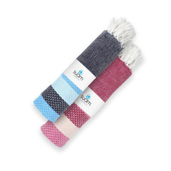 Suam Candy Cotton Towel 800 Gsm | Quick Dry, Soft & Absorbent Ideal For Bath, Beach, Gym & Travel (Carmine Red & Brick Pink, Blizzard Blue & Curious Blue)- Pack Of 2
