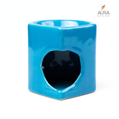 AQUA HANDCRAFTED SMALL CERAMIC BURNER / DIFFUSER WITH 1 T-LIGHT CANDLE STAND