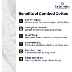 Earthy Fables Premium Hand Towels 600 Gsm | 100% Combed Cotton Ultra Soft Quick Dry & Highly Absorbent, For Home, Gym & Travel | Set Of 2 (White)