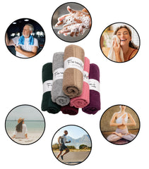 Furnofy Premium Cotton Hand Towels Set Of 6 Ultra Soft, Highly Absorbent & Quick-Dry For Gym, Kitchen, Pool, Travel & Home (Vibrant Multicolor)