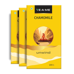 TE-A-ME Unwind Chamomile Tea - Pack Of 3 X 100 Infusion Tea Bags | Chamomile Tea For Good Sleep - Caffeine Free, Biodegradable | Packaging Might Vary