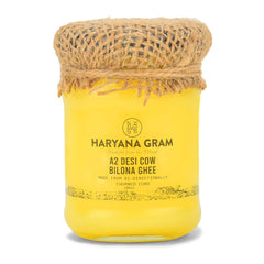 Organic A2 Desi Cow Bilona Ghee By Haryana Gram | Rich In Vitamin A, D & Minerals Healthy Desi Ghee Good For Sweets | (100ml) 3.3 Ounce | Jar Pack