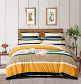 1 King Size Elastic Fitted Bedsheet With 2 Pillow Cover & Comforter - 72 X 78 Inches, Multicolor | Ideal For Hotel, Guest House, Home Bedsheet
