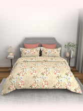 100% Cotton Queen Size Bedsheet For Double Bed With 2 Pillow Covers - 90x100 Inches, Beige | Ideal For Daily Use & Gifting Bedsheet