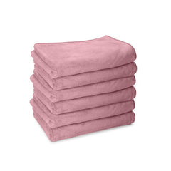 Housse Premium Microfiber Face Towel 900 Gsm | Korean Beauty Ultra Absorbent, Odour-Free, Quick Dry Face Towel (Pack Of 6) - Dusky Orchid