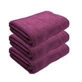 Black Gold The Finer Touch Oversized Microfiber Bath Towel 2100 Gsm | Soft Quick-Dry Microfiber Towel For Men & Women | Lightweight, Absorbent & Travel-Friendly (Purple) - Pack Of 3