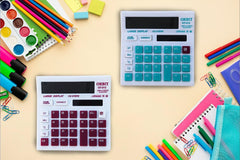Shiv Damru 12 Digits Desktop Calculator With Large LCD Display And Sensitive Button, Dual Solar Power And Battery, Standard Function For Office, Home & School