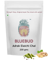 Bluebud Adrak Elaichi Chai Patti 200gm, 7.05 Ounce - 100 Cups | Premium Assam CTC Tea Granules With 100% Natural Spices - Ginger Cardamom Tea Hand Blended Teas | Homemade Recipe