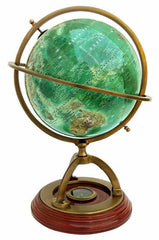 Handmade Nautical Antique Brass World Globe 14'' Tall Collectible Table Top With Compass, Educational Globe For Kids Learning, Pack Of 1