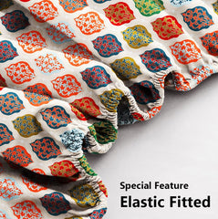 Cotton Elastic Fitted Bedsheets With 2 Pillow Covers Double Bed All Around Elastic | 72 X 78 +10 Inches, Multicolor -Breathable & Skin-Friendly Bedsheet