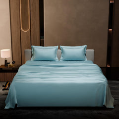 Double Bedsheet With 2 Pillow Covers - 90 X 100 Inches, Dreamy Blue | Ultra Satin Premium Bedding Set | Gift For Couples, Wedding, Anniversary, Date Night