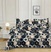 1 Flat Bedsheet For King Size With 2 Pillow Cover + Comforter - 90 X 100 Inch, Black | Super Soft Glace Cotton - 4 Pcs Bedding Set | Perfect Gifts Set Wedding, Anniversary
