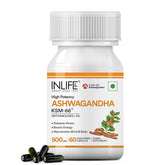 Inlife Ashwagandha Ksm-66 500 Mg, Extra Strength Natural Formulation, Supports Strength, Energy, Withania Somnifera Extract | 60 Capsules 100gm 0.2lbs