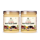 100% Pure A2 Desi Buffalo Ghee By Jivika Naturals | Good Source Of Vitamin A & Healthy Desi Ghee Perfect For Deep Frying | 1 Litre (500ml * 2) | 33.8 Ounce | Jar Pack