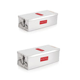 Stainless Steel Jewellery Box Organisers For Women | Cash Box For Home & Shop Counter With Locking System & Glossy Finish, Set Of 2, Small & Large