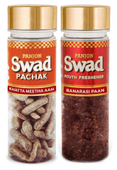 Panjon Swad Khatta Meetha Aam & Banarasi Paan Mukhwas 230gm, (115gm *2 Bottles)