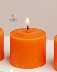 ORANGE FRAGRANCE MANDARIN VOTIVE CANDLE SET OF 12 PERFECT FOR DIWALI GIFT CANDLE
