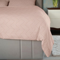 Pure Cotton Queen Size Bedsheet With 2 Pillow Covers - 90 x 100 Inches, Champagne Pink | Durable Bedsheets For Everyday Comfort