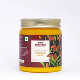 Natural (Turmeric) A2 Gir Cow Cultured Desi Ghee By Two Brothers Organic Farms | Naturally & Healthy Protein Fiber Desi Ghee Good For Digestive Health | (250ml) 8.4 Ounce | Jar Pack