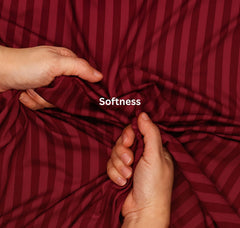 Cotton Single Bedsheet With One Pillow Cover - 90 X 60 Inches, Maroon | Soft & Breathable Premium Printed Design Bedsheet