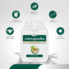 Jain Pure Ashwagandha Powder Extra Energy, Stress Relief, Sound Sleep, Sugar Support, Immunity Booster 100% Natural Premium Grade | 400gm 0.8lbs