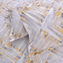 Single Bedsheet With 1 Pillow Cover - 55 X 88 Inches, Grey & Yellow | Lightweight, Soft & Breathable - Perfect For Gifting On Weddings Bedsheet