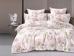 Printed Double Bedsheet For Super King Size With 2 Matching Pillow Covers - 108 X 108 Inches, Multicolor | 300 Thread Count Skin Friendly & Luxuriously Smooth To Touch Bedsheet