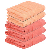 Kuber Industries Face Towel 1000 Gsm | Towels For Daily Use Workout Hand Towel | Lining Design | Pack Of 5 (Orange & Peach)