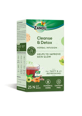 Zandu Cleanse & Detox Herbal Infusion Green Tea - 25 Tea Bags | Helps Improve Skin Glow & Detoxifies The Body - Enriched With 8 Powerful Herbs | Caffeine Free