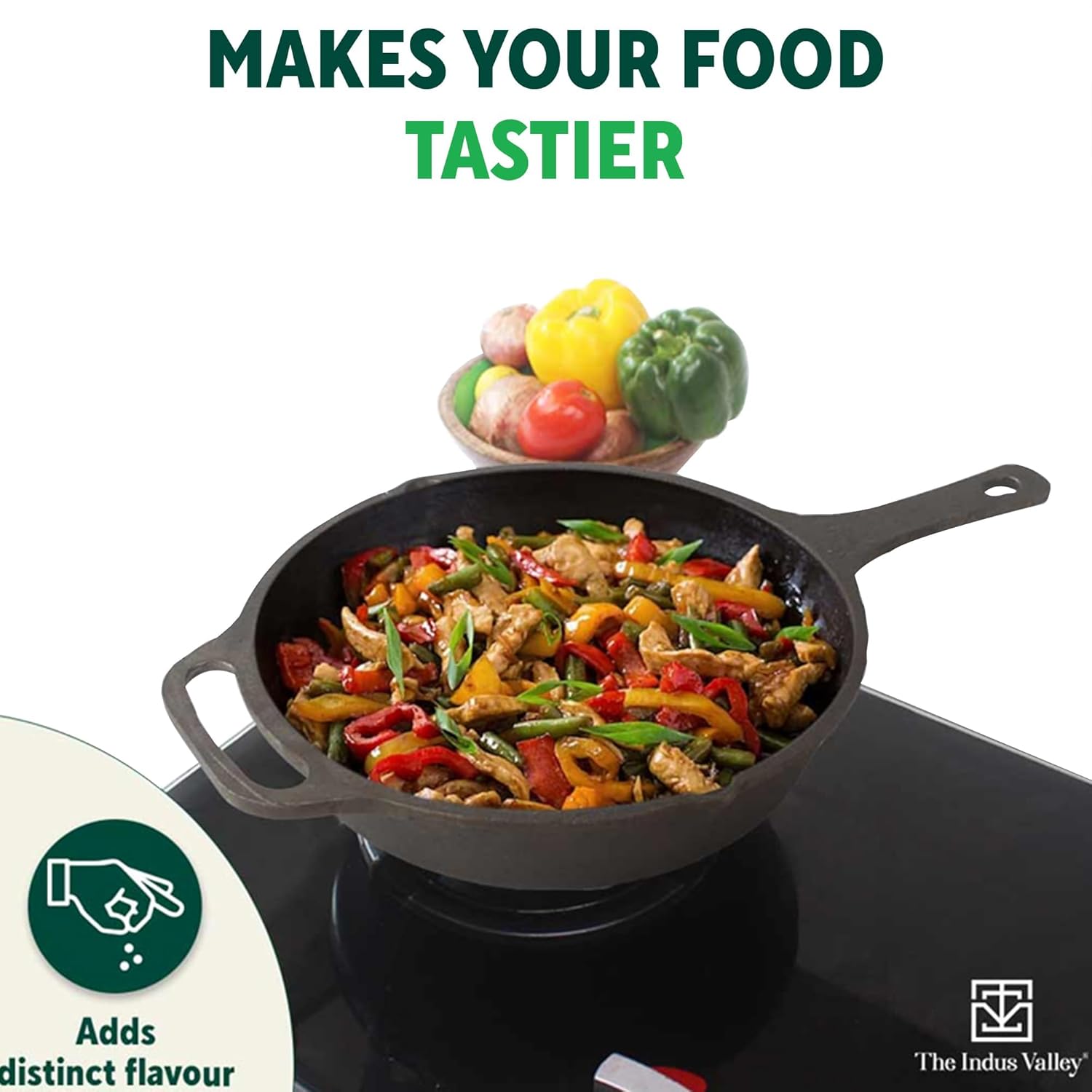 Super Smooth Black Cast Iron Fry Pan Or Skillet With Long Handle - Medium 25.4cm, 10 Inch, 1.9 Liters, 2.8 Kg | Induction Friendly, Nonstick Pre-Seasoned, 100% Pure & Toxin Free, No Chemical Coating Super Smooth Black Cast Iron Fry Pan Or Skillet With Long Handle - Medium 25.4cm, 10 Inch, 1.9 Liters, 2.8 Kg | Induction Friendly, Nonstick Pre-Seasoned, 100% Pure & Toxin Free, No Chemical Coating