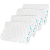 Cooling Foam Cervical Pillow, Memory Foam Pillow For Neck & Shoulder Pain Relief, White | Orthopedic Contour Pillow For Sleeping & Spinal Alignment | Ergonomic Support - Set Of 4