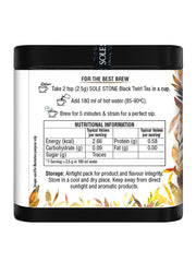 Sole Stone Winter Frost Black Twirl Tea - 100gm, 3.5 Ounce, 40 Cups | Enhances Relaxation & Wellness - Rich In Antioxidants, 0% Bitterness, Low Caffeine | 100% Natural Whole Leaf Tea