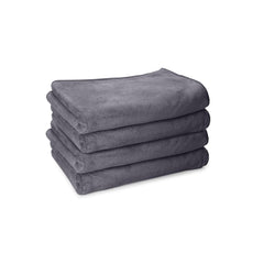 Housse Premium Microfiber Face Towel 600 Gsm | Korean Beauty Ultra Absorbent, Odour-Free, Quick Dry Face Towel (Pack Of 4) - Steel Grey