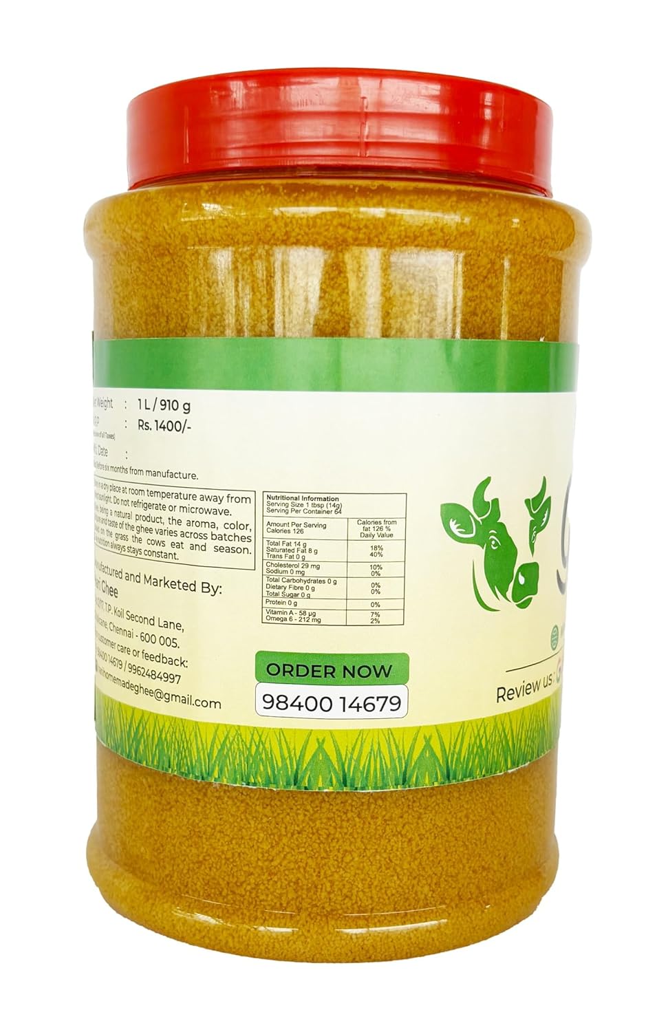 Premium A2 Desi Cow Ghee By Hari Home Made Ghee | Delicious Healthy & Nutritious Danedar Cow Ghee Good For Bones Health | (1 Litre ) 33.8 Ounce | Plastic Jar Premium A2 Desi Cow Ghee By Hari Home Made Ghee | Delicious Healthy & Nutritious Danedar Cow Ghee Good For Bones Health | (1 Litre ) 33.8 Ounce | Plastic Jar
