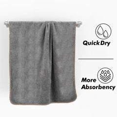 Urbanleaf Microfiber Large Bath Towel Quick Dry Super Absorbent Bath Towel | Towel For Bath, Travel, Gym, Beach, Pool & Yoga (Grey & Green)