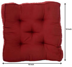 Microfiber Chair Pad For Office, Home - Sitting Cushion Pillow For Seat, Maroon - Standard Size | Floor Pillow, Washable, Chair Cushion Pillow - Pack Of 2