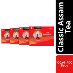 TE-A-ME Classic Assam Rise Tea - Pack Of 4 X 100 Tea Bags | Full-Bodied Taste, Rich & Bold Flavor