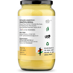 Natural Premium Desi Cow Ghee By Glamycose | High In Protein Fiber Healthy Desi Ghee For Baking | (1 Litr) 33.8 Ounce | Jar Pack