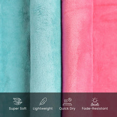 U & U Unique Utilities Microfiber Bath Towels Large Size 400 Gsm | Bath Towel For Men & Women (Pink & Seagreen) - Set Of 2