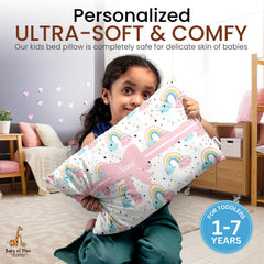 Personalized Pillow For Kids, Super Soft Cotton Kids Cushion - 12 X 18 Inches | Custom Name, For 5 Years Old Kids, Adorable Prints | For Head, Neck Support Baby Pillow - Pillow 17