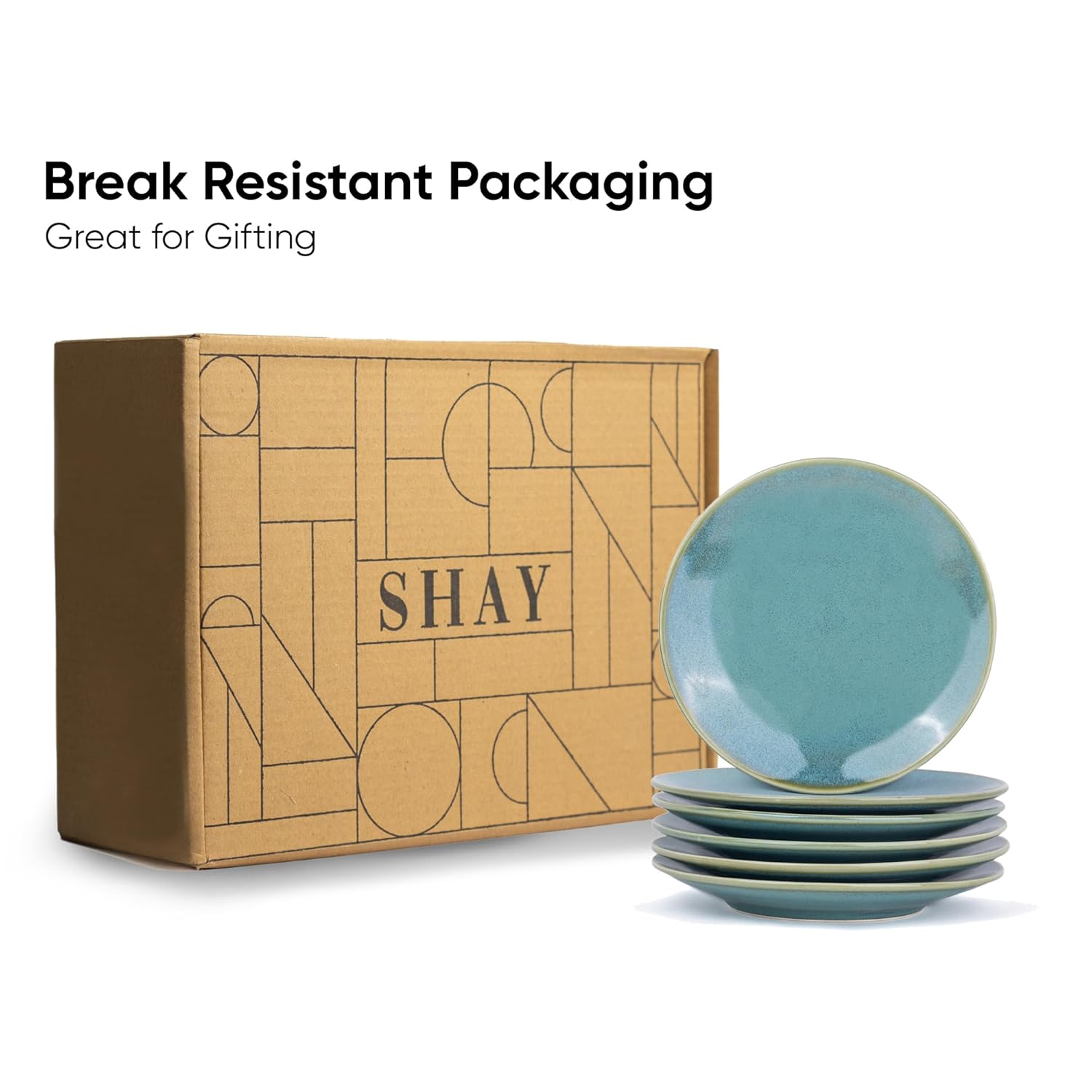 Quarter Plates Set Of 6, Green Blue Reactive Luxury Series | Premium Stoneware Snacks Plates Set Of 6 | Dessert Plates - Snack Plates | Small Plates With Glossy Finish - Microwave Safe Quarter Plates Set Of 6, Green Blue Reactive Luxury Series | Premium Stoneware Snacks Plates Set Of 6 | Dessert Plates - Snack Plates | Small Plates With Glossy Finish - Microwave Safe