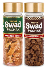 Panjon Swad Meetha Amla & Khatta Meetha Khajoor Pachak Mouth Fresheners 245gm, 2 Bottles