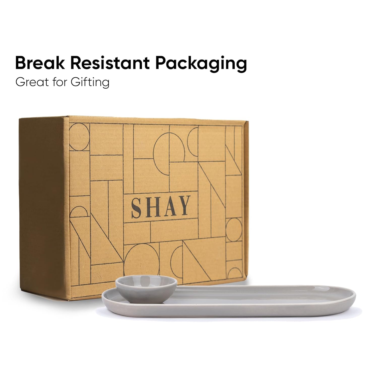 Large Oblong Ceramic Serving Platter, Grey Oblong Modern Series | Big Serving Plate Set - Platters Serving Set | Snacks Serving Plates - 1 Serving Platter + 1 Dip Bowl Large Oblong Ceramic Serving Platter, Grey Oblong Modern Series | Big Serving Plate Set - Platters Serving Set | Snacks Serving Plates - 1 Serving Platter + 1 Dip Bowl