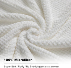 Linear Microfiber Microfibre Towel 300 Gsm | Bath Towels Large Size Soft & Absorbent Towel For Bathroom | Bath Towel For Men & Women (White)