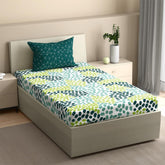 Cotton Elastic Fitted Single Bedsheet With 1 Pillow Cover | 72 X 30 Inches, Multicolor - Breathable & Durable, Soft & Perfect For All Seasons
