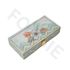 Fancy Shagun Cash Box Or Gaddi Box For Gifting Money On Wedding, New Born Baby, Ring Ceremony Pattern1pc, Material - Wood, Colour - Sea Green Flower