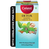 Celest Detox Kahwa Green Tea With Himalayan Pink Salt - 36 Enveloped Tea Bags | Perfect Weight Loss Green Tea With Herbal Goodness - Mixed Herbs & Spices