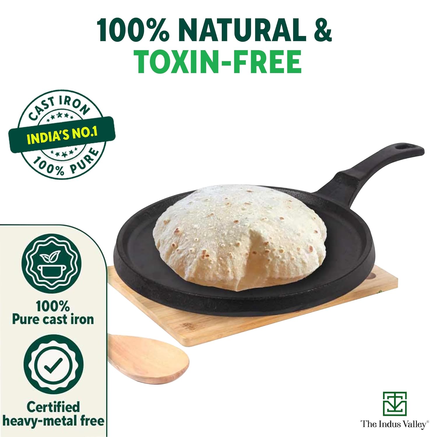 Pre-Seasoned Cast Iron Cookware Set + Free Iron Tadka Pan - Tawa 25.5cm + Kadai 25.4cm, 2.3 Liters + Fry Pan 22.9cm, 1.4 Liters | Kitchen Cooking Combo Pots & Pans Set Of 4 Pcs - Naturally Nonstick Pre-Seasoned Cast Iron Cookware Set + Free Iron Tadka Pan - Tawa 25.5cm + Kadai 25.4cm, 2.3 Liters + Fry Pan 22.9cm, 1.4 Liters | Kitchen Cooking Combo Pots & Pans Set Of 4 Pcs - Naturally Nonstick